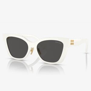 Miu Miu White and Gold Sunglasses NIB